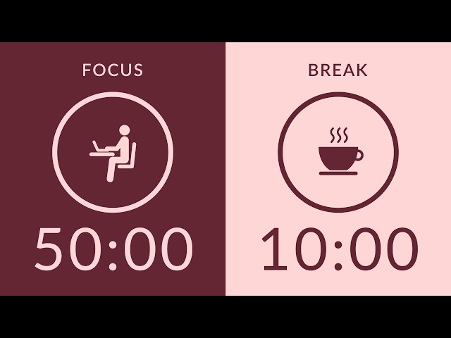 50/10 Pomodoro Timer | No Music 🔔 Bell Only | 4-Hour Study With Me for Deep Focus 🌿