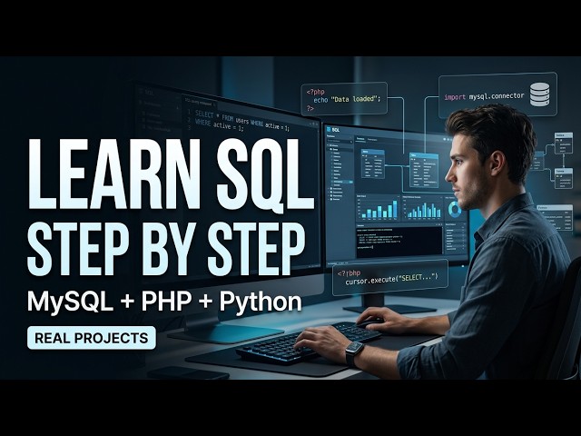Learn SQL Step by Step 2026 | MySQL + PHP + Python Real-World Projects