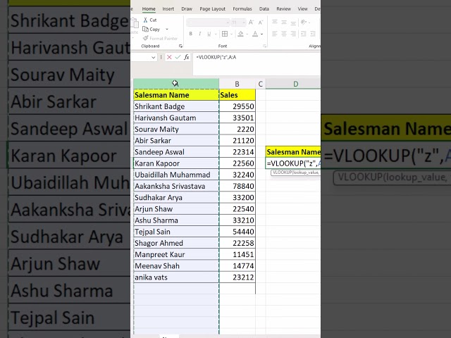 #53 Excel Interview Challenge | Find the Last Salesman Name ? #excel #excelshorts #guideofmad
