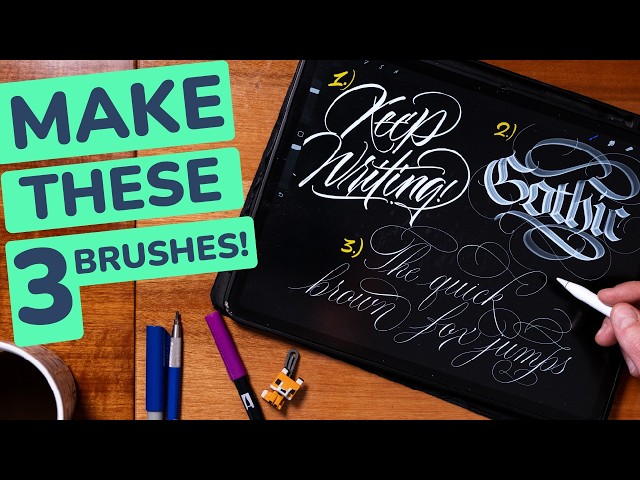 How to Make a Calligraphy Brush in Procreate (3 Brushes: Modern, Blackletter & Copperplate)