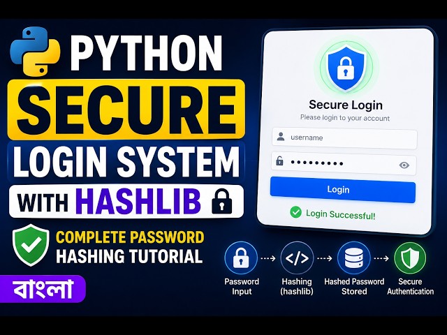 Python Secure Login System with Hashlib - Complete Password Hashing Tutorial | বাংলা