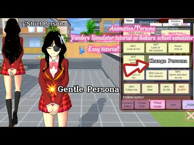 Tutorial how to change Persona/Animation walk Yandere Simulator in Sakura school Simulator 