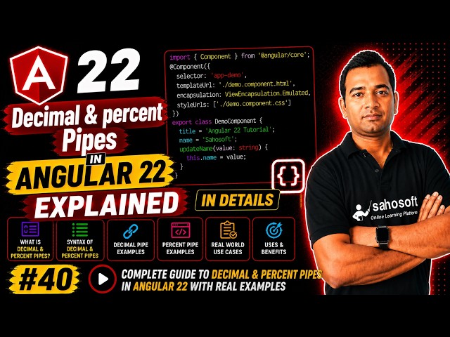 Decimal & Percent Pipes in Angular 22 Explained in Detail | Angular 22 Complete Course