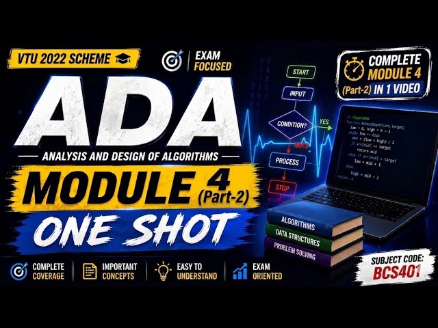ADA Module 4  One Shot 🔥 | Analysis and Design of Algorithms | BCS401 | VTU 2022 Scheme|ADA 4TH SEM