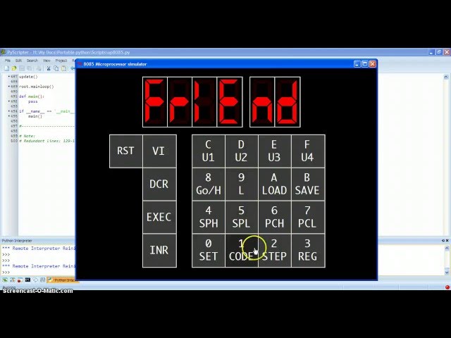 My 8085 Microprocessor Simulator v1.0(in Python)