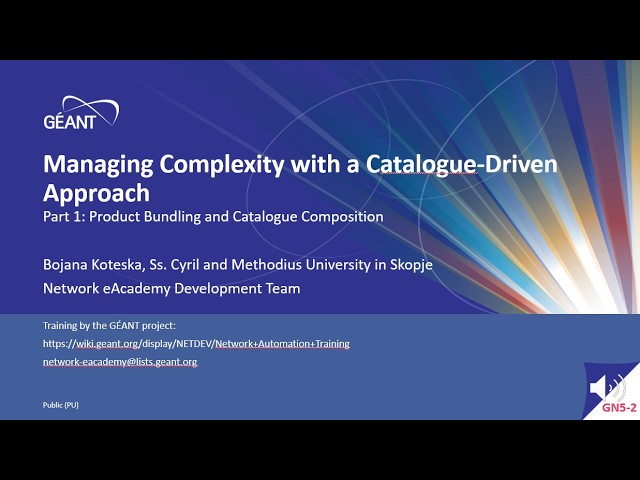 GÉANT Network eAcademy - Managing complexity with CDA part 1 video
