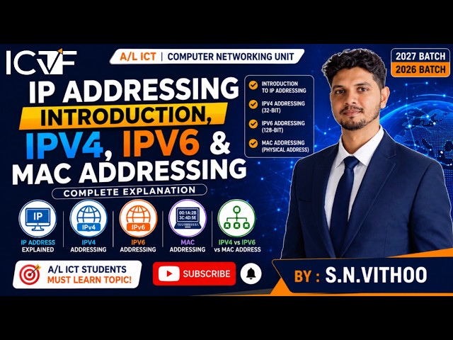 IP Addressing Explained | IPv4, IPv6 & MAC Address | A/L ICT Networking | ICT Tamil | snvithoo