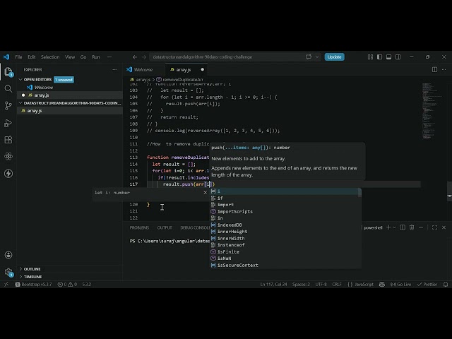 Remove Duplicates from Array in JavaScript | Easy Explanation with for loop