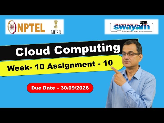Respuestas a la Tarea 10 de la semana 10 de Computación en la nube NPTEL julio de 2026 l #nptel #...