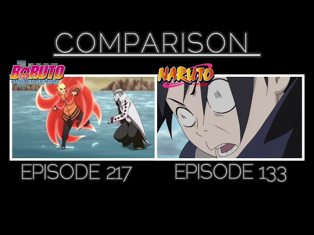 NARUTO'S ICONIC COMBO-COMPARISON (BORUTO EPISODE 217 AND NARUTO EPISODE 133)