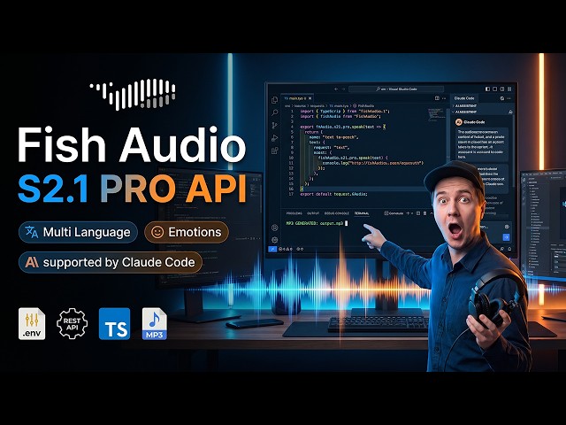 Fish Audio S2.1 Pro API – With Claude Building Voice-Powered Apps in VS Code
