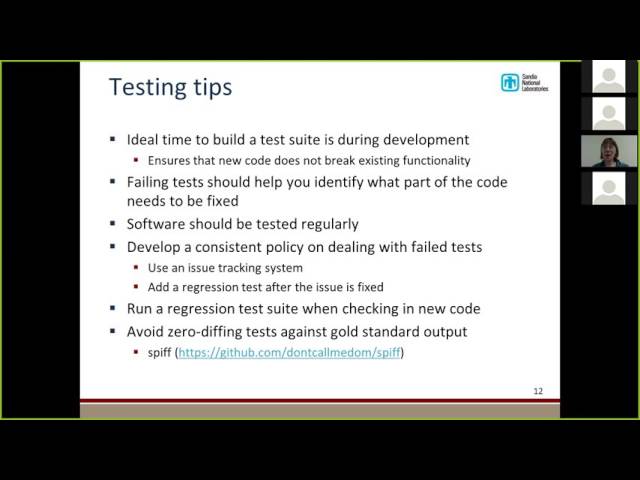 Best Practices for HPC Software Developers: #4 "Testing & Documenting Your Code"