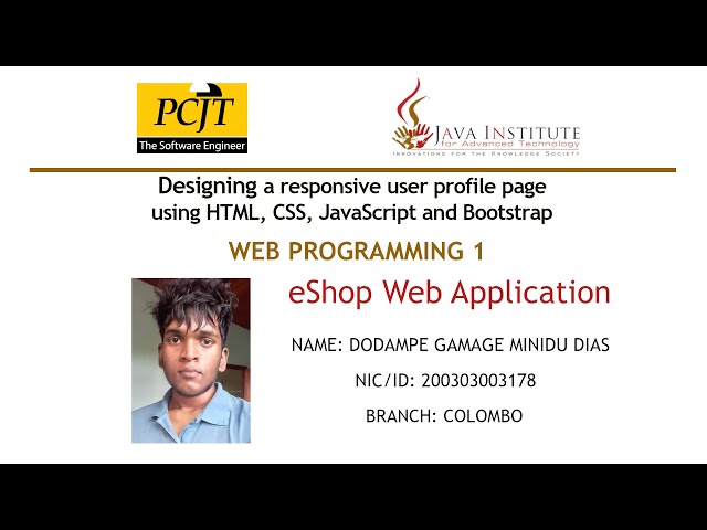 Designing a responsive user profile page using HTML, CSS, Bootstrap, JavaScript - Web Programming 1