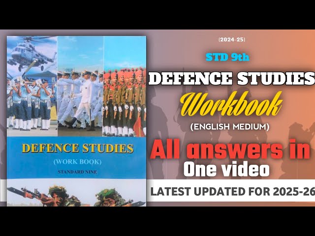 Defence Studies 9th board workbook All answers in one video updated for 2025 26 || defence Studies