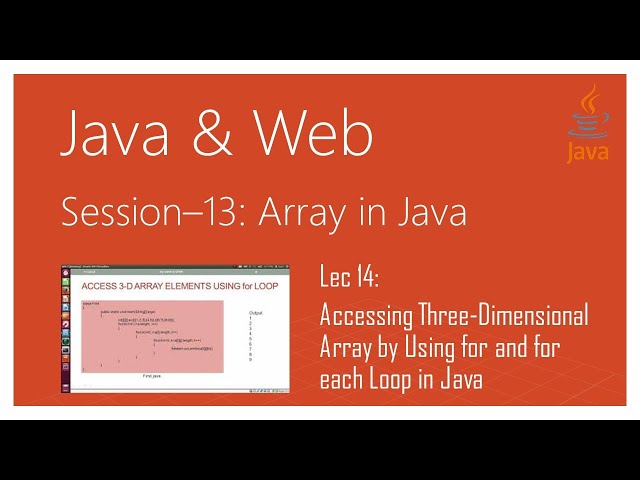 Array in Java | #14 | Accessing Three Dimensional Array by Using for and for each Loop in Java