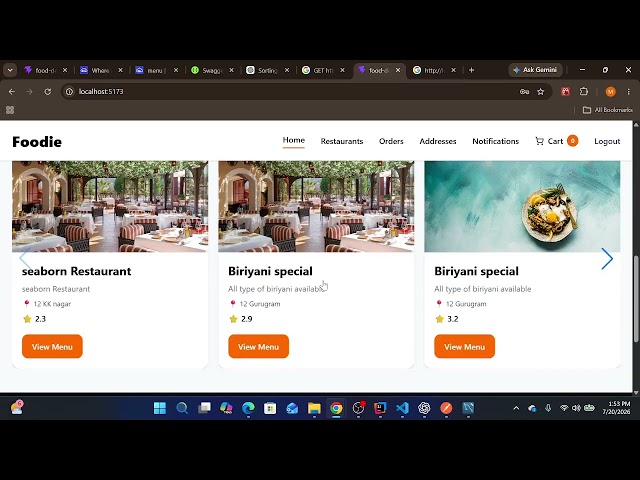 Food Delivery Application Demo | Spring Boot, Spring Security, JWT, MySQL | Java Project | React
