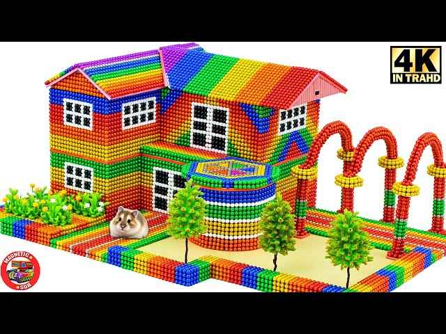 🔴 Build a 2-story house with an archway for your HAMSTER using beautiful magnetic marbles #232