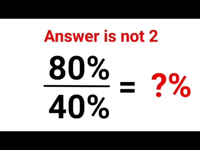 80% /10% = ?% The answer is not 8. 90% failed! Ukraine Math Test #math #percentages #ukraine