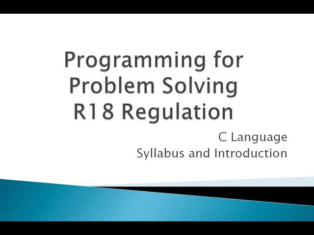 Programming for Problem Solving c1 || PPS Syllabus Introduction || C Language || B.Tech I First year