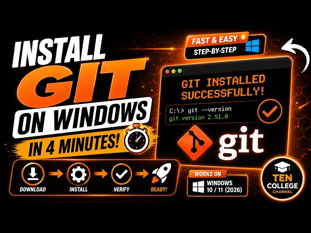 Git Installation on Windows 11 (2026) in Just 4 Minutes ⚡ | Install & Setup Git for Beginners