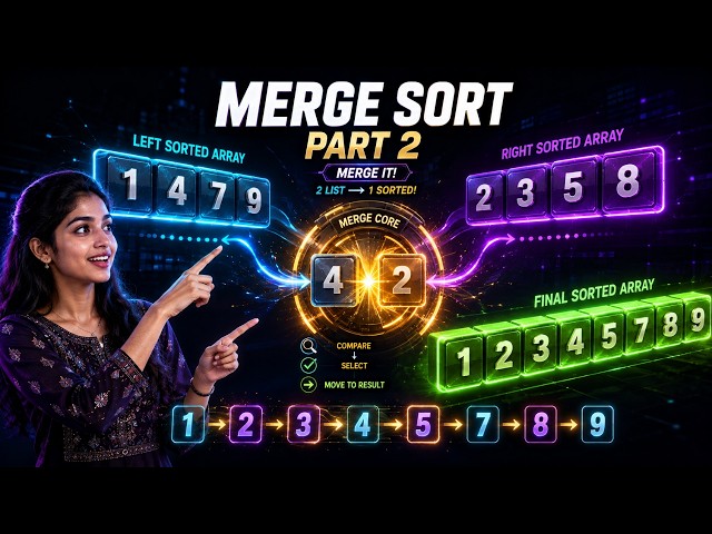 Learn Merge Sort Easily in Tamil Example 2 #mergesort #keepgon