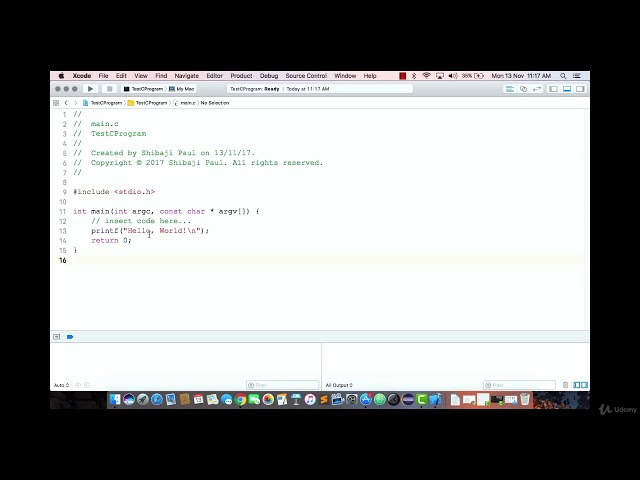 002 How to use Xcode on MAC for writing C Program