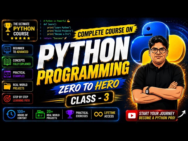 Python Course Full Roadmap | Zero To Hero | Python From Scratch | Lec - 3 | glowyrstudy