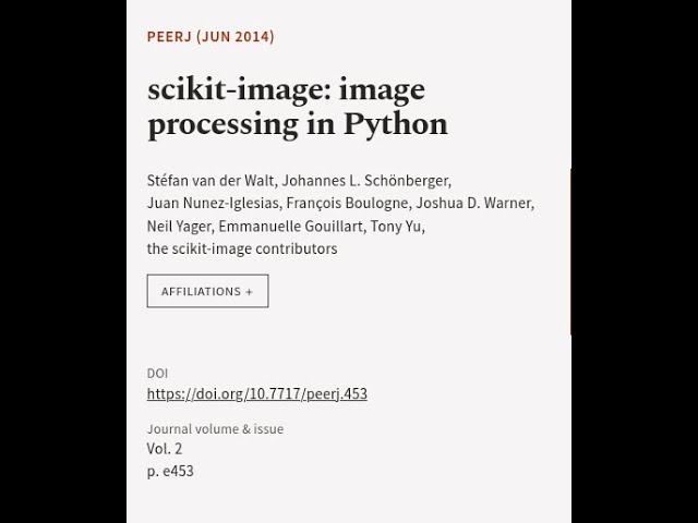 scikit-image: image processing in Python | RTCL.TV
