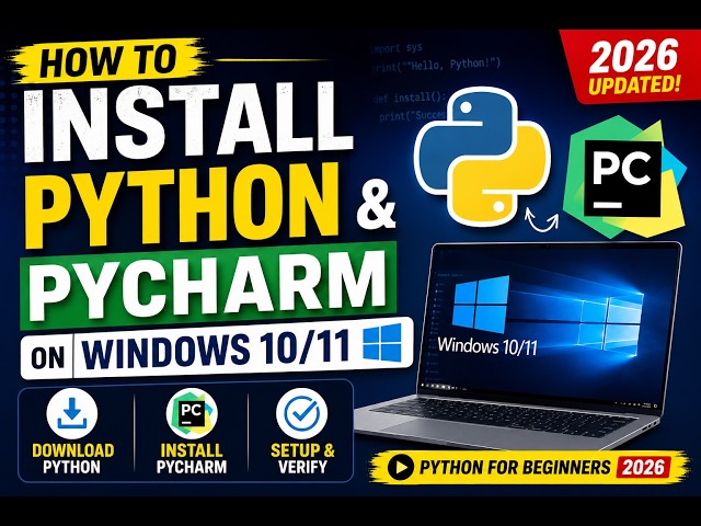 How to Install Python & PyCharm on Windows 10/11 | Python for Beginners 2026