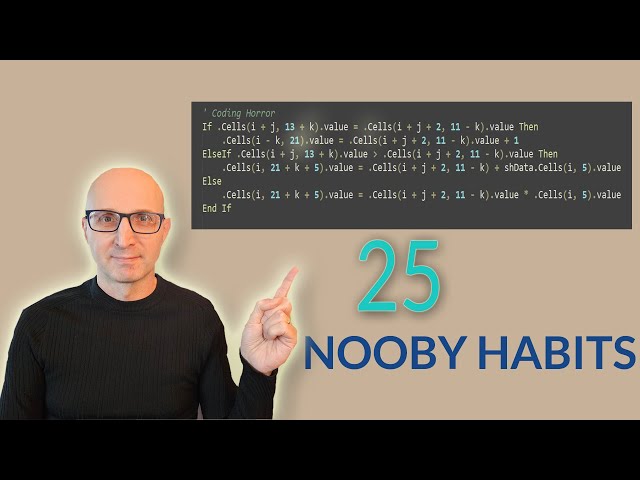 25 Nooby VBA Habits You Need to Ditch Right Now