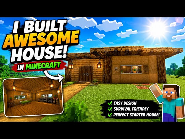 I Built a Cozy Wooden House in Minecraft! 🏠🔥