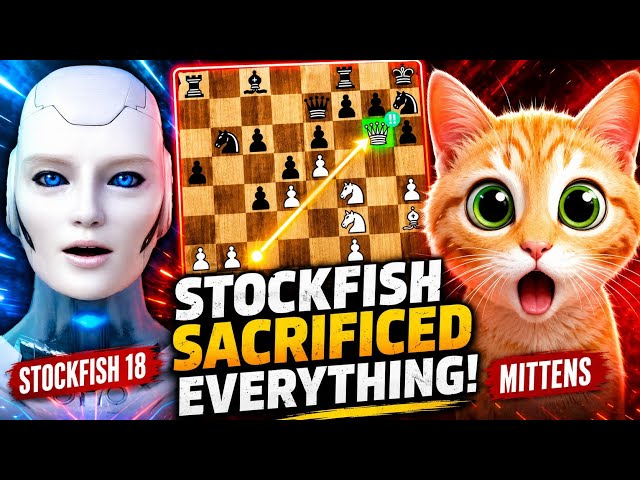 Stockfish 18 BRILLIANTLY SACRIFICED His Every Pieces Against Mittens | Stockfish Vs Mittens