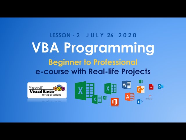 VBA Programming e-course with Real-Life Projects - E02