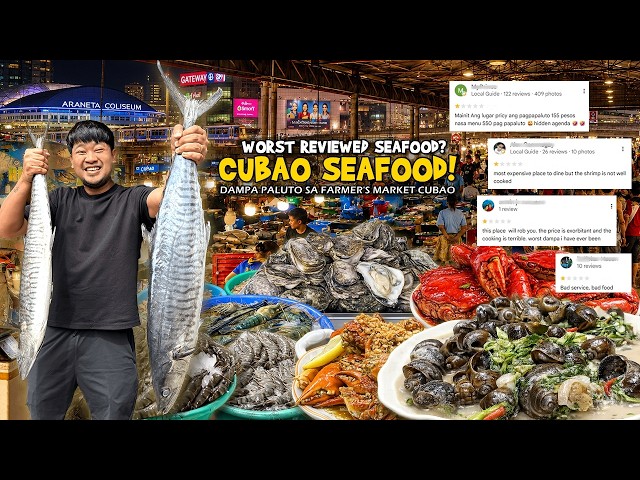 MANILA's "Worst Reviewed SEAFOOD and PALUTO!?" Spending ₱X0,000 on Seafood at CUBAO FARMER's MARKET!
