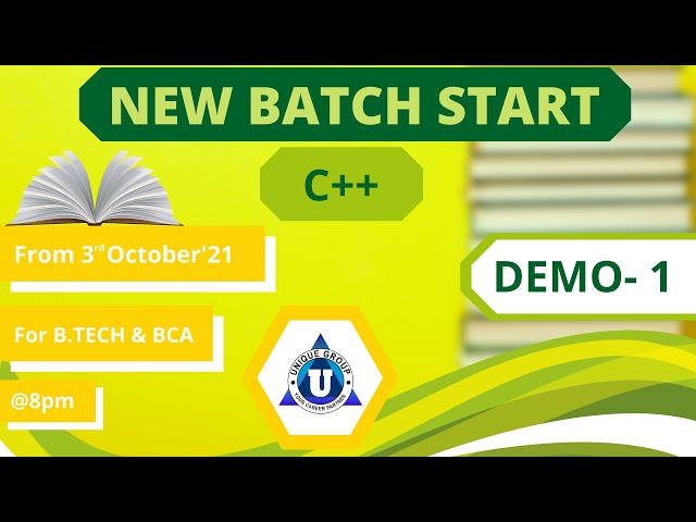 C++ Tutorial for Beginners Full Course in Hindi | C++ Programming for #bca #b.tech | C++ | Demo - 01
