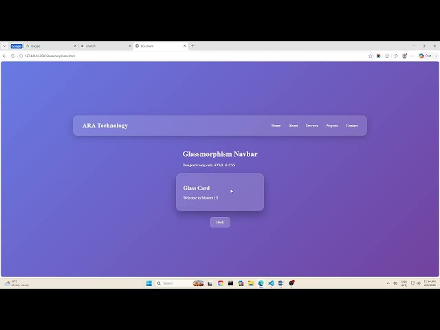 Exploring Glassmorphism with HTML & CSS .#HTML #CSS #Glassmorphism #WebDesign #FrontendDevelopment