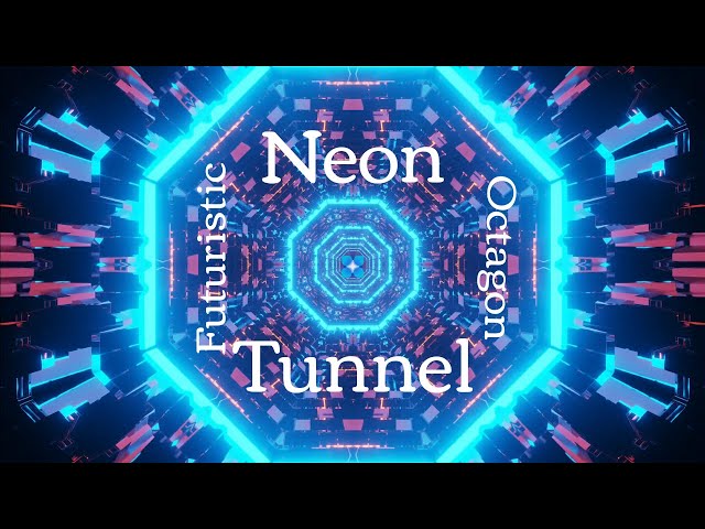 Futuristic Neon Octagon 💠 Tunnel in 4K UHD: Endless Loop | Perfect Background | No Sound