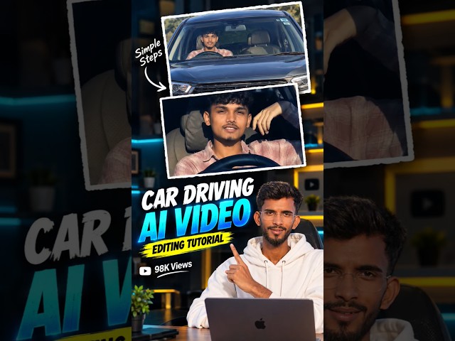 Trending Car Driving Ai Video Editing | Car Vedio Editing 🔥 | Free AI Editing Tutorial #shorts #Car