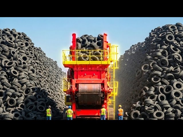 Inside the MASSIVE Tire Recycling Factory Process – How Old Tires Are Reborn