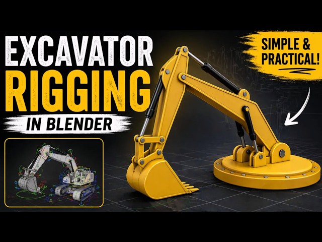 Blender Excavator Rigging Tutorial | Build a Fully Working Mechanical Rig