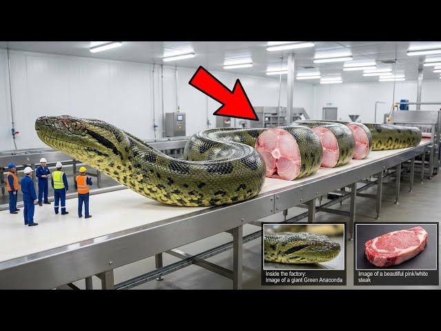 Inside a giant python breeding factory: Raising and processing 100kg pythons for food