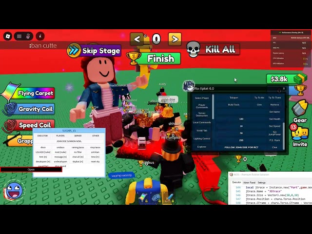ROBLOX HACKING AS JOHN DOE WITH SERVERSIDE SCRIPTS IN MANY GAMES