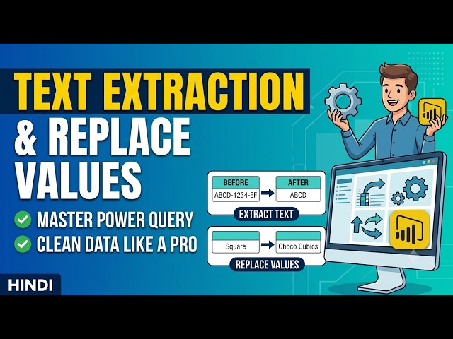 Extract Text & Replace Values in Power BI | Power Query Tutorial (Hindi)