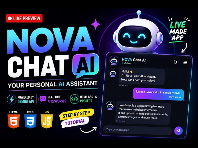 Build an AI Chatbot in JavaScript | NOVA Chat AI | Step-by-Step Tutorial