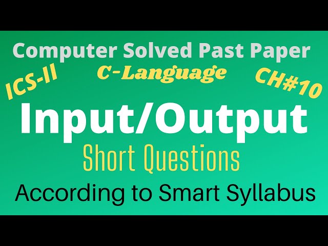 Computer Solved Past Papers for 2nd Year 2021| Chapter 10| Important Short  Questions
