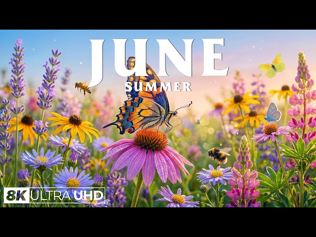 Summertime Splendor 4K | Fluttering Butterflies & Buzzing Bees 🌸 A Beautiful Garden Awakening