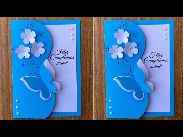 🦋 Tarjeta para Mamá con Mariposa y Flores | Easy Mother’s Day Card DIY | Manualidades con Papel 💙