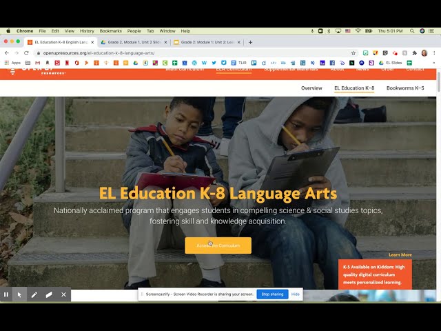 Access Open Up Resources Community Created Google Slides for EL Education K-5 Language Arts