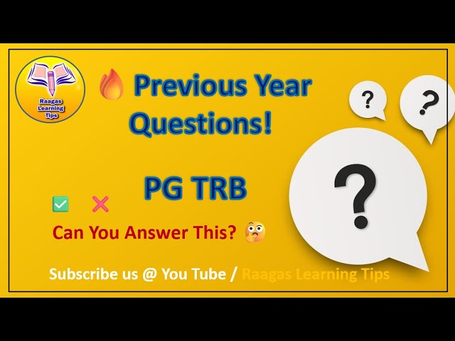 PG TRB Computer Science Previous Year Questions – Part 1