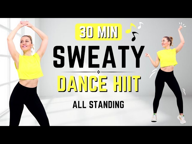 🔥30 MIN SWEATY DANCE HIIT - No jumping Cardio Workout🔥All Standing🔥Full Body Fat Burn🔥